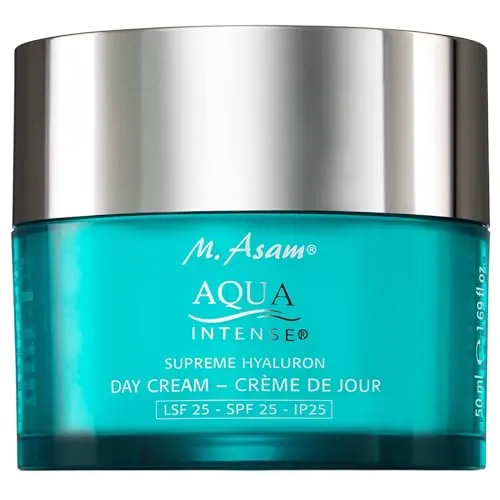 M. Asam AQUA INTENSE Supreme Hyaluron Day Cream LSF 25 - Parfümfreie Anti-Aging Gesichtscreme - Tagespflege mit LSF 25 für intensive Feuchtigkeit und langanhaltende Wirkung bis zu 5 Tage. Ideal für alle Hauttypen, besonders bei trockener Haut.