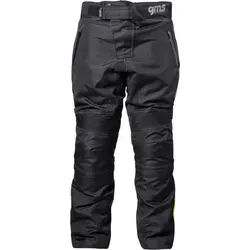 GMS-Moto Highway, Textilhose wasserdicht Kinder - Schwarz/Grau/Neon-Gelb - 128