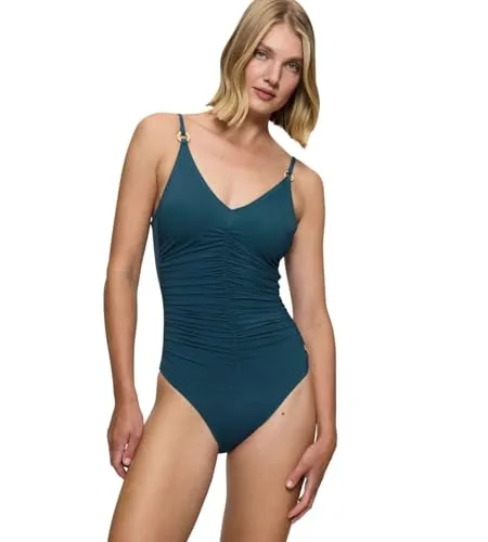 Triumph Summer Twist OP, One Piece Swimsuit Damen, Blau (Secret Lagoon), 46 - Badeanzüge für Damen, mit figurschmeichelndem Design und komfortablem Sitz für einen perfekten Strandauftritt.
