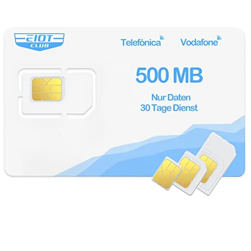 EIOTCLUB Prepaid SIM Karte für 3G/4G LTE-Überwachungskamera, Wildkamera, WiFi Router - Unterstützt Vodafone Telefónica Netz, SIM-Karte Nur Daten, Ohne Vertrag, Ohne Registrierung