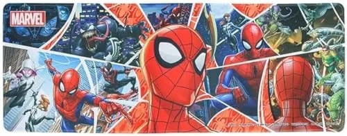 Spider-Man Tischmatte, Offiziell lizenziert, Großes Tischpad für Tastatur & Maus, Marvel Home Office & Gaming Desk Accessory, Rutschfest, Abwaschbar