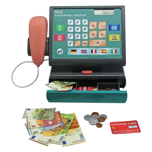 Tanner Spielkasse Moderne Scannerkasse mit Scan- und Sprachfunktion - Kassen für Kinder: Stylische Scannerkasse mit Sprach- und Rechenfunktion, fördert spielerisch Fantasie und soziale Fähigkeiten.