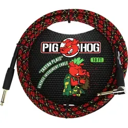 Pig Hog "Tartan Plaid" Instrumentenkabel 3m - HiFi-Kabel mit einzigartiger gewebter Außenhülle, ideal für Musiker, bietet Lebenslange Garantie und optimale Klangqualität.