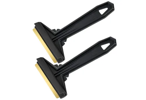 L & P Car Design Eiskratzer Auto Messing 2 Stk Murska - schnell & mühelos - Scheibenkratzer Auto aus Premium HIPS - Messingklinge & Gummilippe - Murska aus Finnland