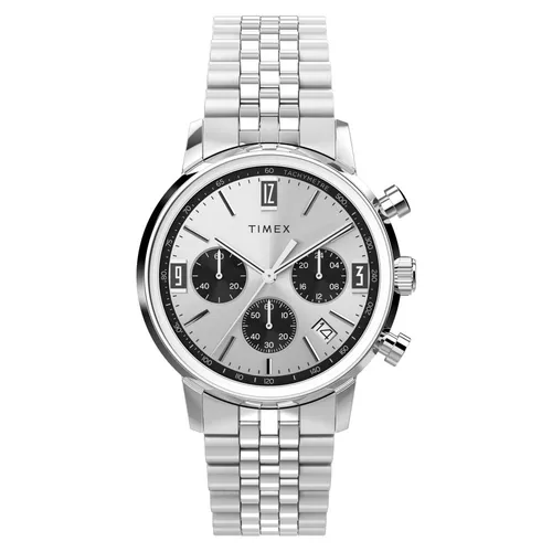 Timex Chronograph MARLIN TW2W10400AJ - Herren Armbanduhr mit Stoppfunktion - Chronographen, elegante Quarzuhr mit Stoppfunktion und 12/24-Std.-Anzeige, wasserdicht bis 5 bar, ideal für modische Männer.