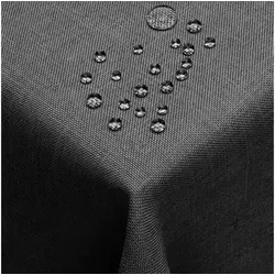 DecoHomeTextil Heimtextilmanufaktur Tischdecke Leinen Optik Tischdecke Tischtuch Abwaschbar Wasserabweisend grau Eckig 110 x 180 cm