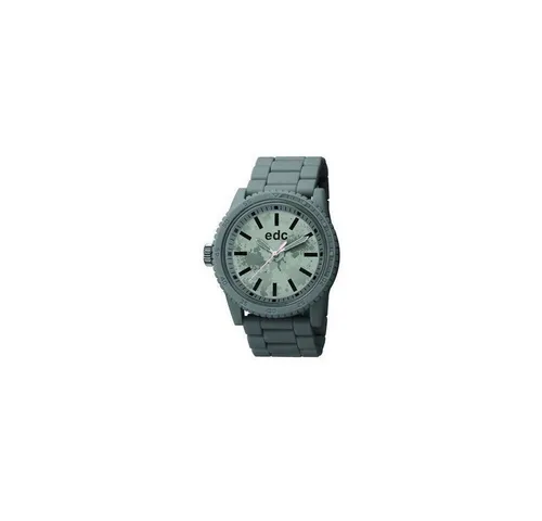 edc by Esprit Quarzuhr Military Starlet M. Gr. – Elegante graue Uhr - Schlichte Quarzuhr aus grauem Kunststoff mit Faltschließe, 30m wasserfest. Ideal für den täglichen Gebrauch und passend zu jedem Outfit.