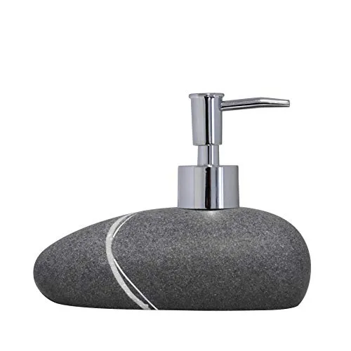 Ridder Seifenspender Little Rock, 200 ml, grau - Stylischer Seifenspender aus Polyresin, perfekt für das moderne Badezimmer. Mit 200 ml Volumen und kompakten Maßen ist er ideal für jeden Waschplatz.