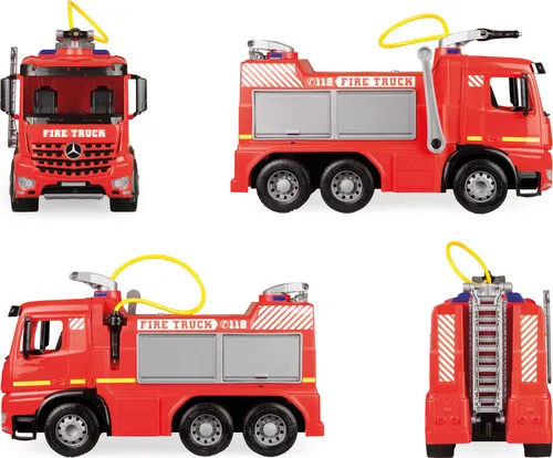 Lena 02158 - GIGA Trucks Feuerwehr Arocs, 66 cm lang, mit 1,5 Liter Wassertank und 360° Wasserpumpe für grandiosen Wasserspaß