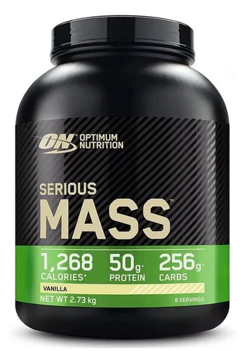 Mass Gainer Serious Mass 2.7 kg - Mass Gainer für effektiven Muskelaufbau, 50 g hochwertiges Protein und 250 g Kohlenhydrate pro Portion, unterstützt Wachstum und Erhalt der Muskelmasse.