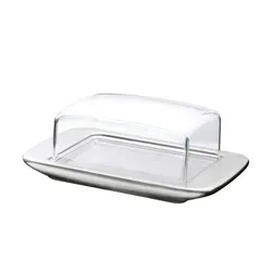 WMF Butterdose Butterschale 12x17cm - Kunststoffhaube, elegantes Design in Edelstahl matt für stilvolle Brunch-Tafeln