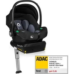 LIONELO ASTRID i-Size-Basis - Befestigungssystem für Kinderautositze, einfache Installation mit ISOFIX-System und Sicherheitsanzeige für korrekte Montage, konform mit i-Size-Standard.