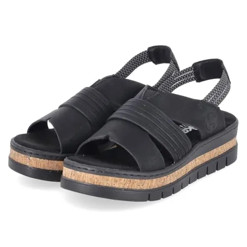 Rieker V4959-00 - Bequeme Damen-Sandalen - Entdecken Sie die Rieker V4959-00 Sandalen mit weicher Decksohle und flexibler Machart. Ideal für den täglichen Einsatz und optimalen Tragekomfort.