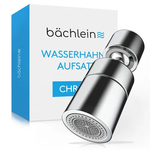 Bächlein Küchenarmatur Wasserhahnaufsatz mit 2 Strahlarten - Spültischarmaturen mit hochwertigem Chrom-Finish und 360° Schwenkbereich, ideal für müheloses Spülen und optimale Flexibilität in der Küche.