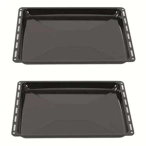 2xBackblech Set 445 x 375 mm - Emailiert für Backofen & Herd - Backofen- & Herdzubehör: 2 emaillierte Backbleche, ideal für gleichmäßiges Backen und einfach zu reinigen, passend für zahlreiche Marken wie Whirlpool und Bauknecht.
