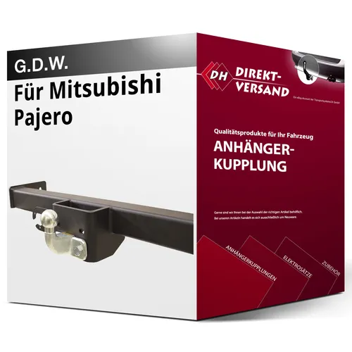 G.D.W. Starr Anhängerkupplung für Mitsubishi Pajero (03.2007-heute) - Hochwertige starr Anhängerkupplung mit 3500 kg Anhängelast, keine Eintragung in Fahrzeugpapiere nötig, ideal für unkompliziertes Ziehen von Anhängern.