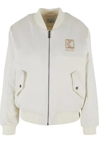 Karl Kani Damen KW241-014-2 Og Satin Bomber Jacket Off White, XXL - Stylische Bomberjacke aus robustem Satin für einen angesagten Look. Langlebig und vielseitig kombinierbar – ideal für Freizeit und lässige Outfits.