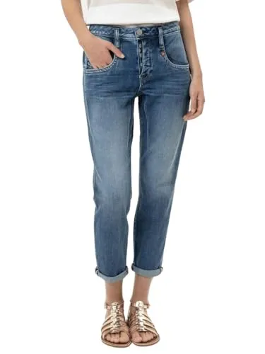 HERRLICHER Shyra Cropped Denim Comfort 7/8-Jeans - Damen 7/8-Jeans in snake blue, hohe Leibhöhe und elastischer Denim für optimalen Tragekomfort. Ideal für lässige Outfits im Alltag.