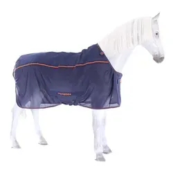 Bucas Therapy Mesh Cooler - Navy/Orange, 140 - Hochwertige Abschwitzdecke mit innovativem Metallnetz, ideal für warme Tage. Unterstützt die Regeneration und eignet sich perfekt als Transportdecke. Atmungsaktiv und komfortabel für den täglichen Einsatz.