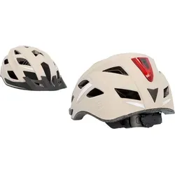 FISCHER Urban Plus Dallas - Beige Fahrradhelm L XL, 58-61 cm, optimaler Schutz mit integrierter Rückleuchte und hervorragender Belüftung
