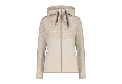 CMP Woman Jacket FIX Hood vaniglia mel. (A246) 36 - Funktionsjacke für Damen mit verstellbarer Kapuze, atmungsaktivem Stretch-Material und Oeko-Tex-Zertifizierung für umweltfreundlichen Komfort.