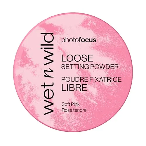 Wet n Wild Photo Focus Loose Setting Powder, Seidiges Gewichtsloses Fixierpuder zum Fixieren, Mattieren, Öl absorbieren und Backen, Weicher Fokus-Effekt, Soft Pink, 20g