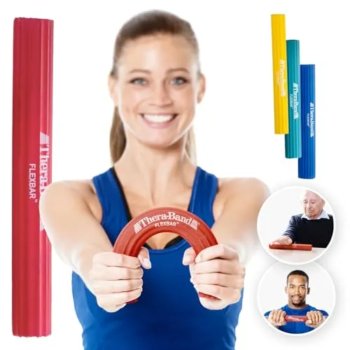Thera Band Flexibler Trainingsstab - Fitnessgerät in Rot, One Size - Fitness-Kleingeräte für effektives Kraft- und Flexibilitätstraining, ideal für Zuhause und im Studio.