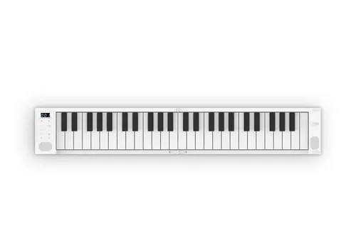 Carry-on Digitalpiano CARRY-ON-FOLDING-PIANO-49 in Weiß - Kompaktes 49-Tasten Digitalpiano, ideal für unterwegs, mit 8 Stunden Akkulaufzeit und inklusive Reisetasche und Sustain-Pedal.