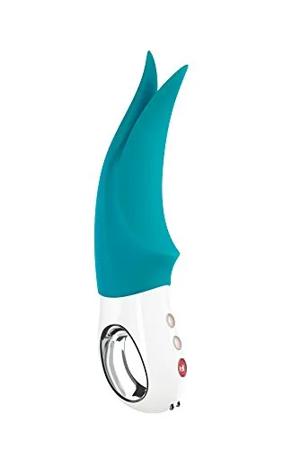 FUN FACTORY Externer Klitoris-Vibrator VOLTA (Petrol) – Leiser & kraftvoller Auflegevibrator zur Stimulation von Klitoris, Nippel, Penis - 100% medizinisches Silikon mit LOOP Griff
