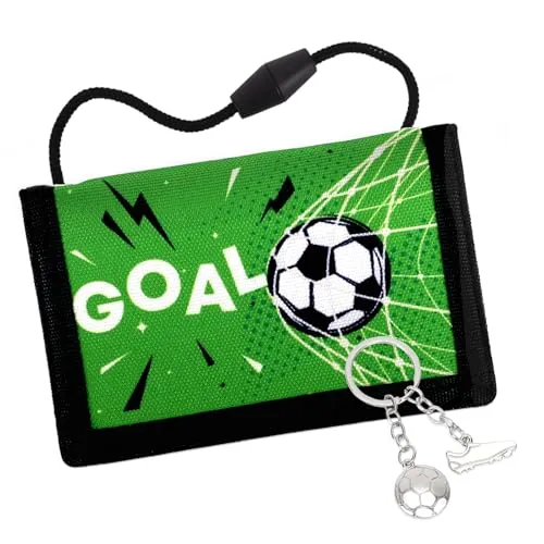 GADITIEK Portmonee Kinder Jungens, Brustbeutel Kinder, Geldbeutel Kinders mit Schlüsselanhänger Fußball Geschenke für Jungs, Brustbeutel Jungen für Geburtstagsgeschenk (Fußball)