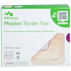 Mepilex Border Flex Schaumverband 7,5x7,5 cm - Mepilex Border Flex ist ein flexibler Schaumverband, ideal für die Wundversorgung. Er bietet hohen Komfort und ist für den professionellen Einsatz geeignet. Jetzt in Ihrer Versandapotheke erhältlich!  