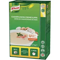 Knorr Champignon Cremesuppe (2,7 kg) - Fertiggerichte mit 1,7% Champignonsaftkonzentrat für intensiven Geschmack, ideal für eine schnelle und köstliche Mahlzeit.