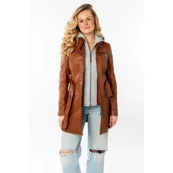 Mauritius Ledermantel BENTE2 – Lange Lederjacke mit Gürtel - Funktionsjacken, elegante lange Lederjacke aus 100% Schafsleder mit abnehmbarem Kapuzen-Inlay für vielseitigen Tragekomfort.