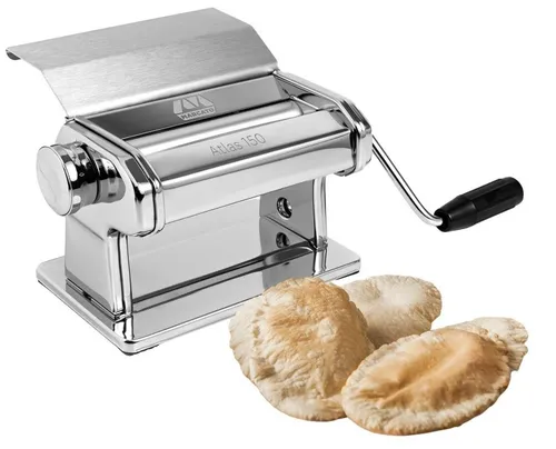 Nudelmaschine Marcato Atlas 150 Slide - Edelstahl Nudelmaschine für hausgemachte Pasta, manuell betrieben, ideal für frische Lasagneblätter, hergestellt in Italien.
