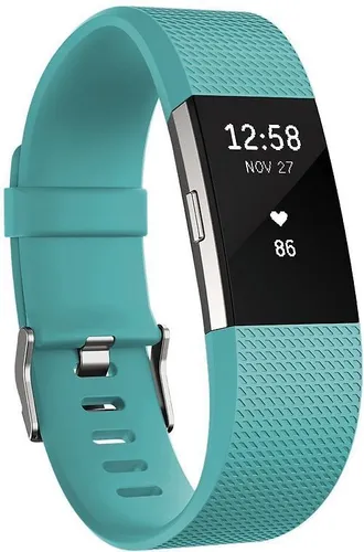 Fitbit Charge 2 Small Teal - Fitness Tracker - Smartwatch für Handgelenkumfang 140-170 mm mit OLED-Display, 3-Achsen-Beschleunigungsmesser und GPS, ideal zur Verfolgung von Fitnesszielen und Schlafaktivität.