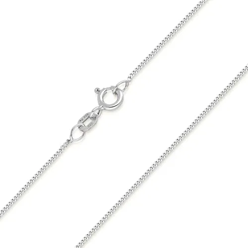 MATERIA 925 Silber Panzerkette 1mm - Elegante Damen Halskette in 40-120 cm - Feine 1mm Panzerkette aus massivem 925 Sterling Silber, ideal für stilvolle Akzente. Verfügbar in verschiedenen Längen, mit sicherem Federringverschluss und Anlaufschutz für dauerhaften Glanz.