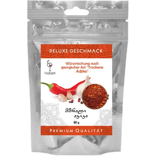 Trockene Adjika 80g - Georgische Gewürzmischung - Kräuter aus Georgien, ideal für die Zubereitung von würzigen Gerichten und verleiht jedem Essen einen einzigartigen Geschmack.