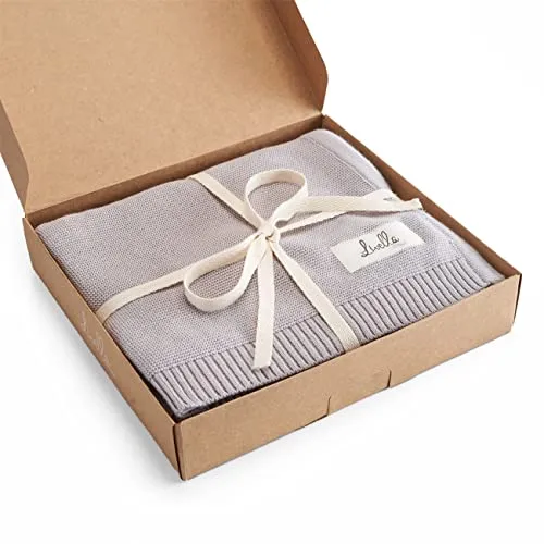 Livella Babydecke aus 100% Bio-Baumwolle - Premium Strickdecke für zarte Babyhaut - Babydecken aus 100% Bio-Baumwolle, hypoallergen und Oeko-TEX zertifiziert. Ideal für die empfindliche Babyhaut, atmungsaktiv und kuschelig warm.
