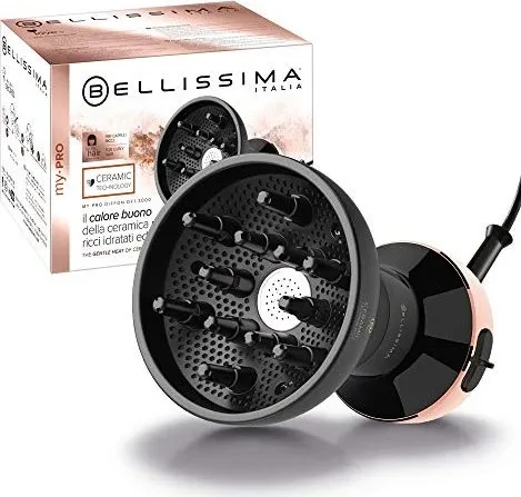 BELLISSIMA My Pro Diffon Ceramic DF1 3000 - Heißluftdiffusor für lockiges Haar, Keramiktechnologie mit Anti-Frizz-Effekt und Curls Booster System