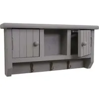 MCW Schlüsselbrett Anthrazit aus Holz, 40x19x8 cm - Praktisches Schlüsselboard mit drei Haken und Ablagefächern, ideal für mehr Ordnung in Ihrer Garderobe. Komplett montiert und sofort einsatzbereit.