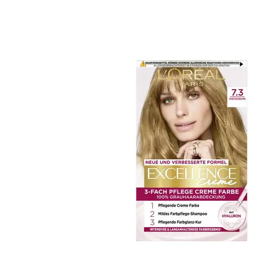 Loreal Excellence Creme Coloration Haarfarbe Haselnussblond 7.3 | 3-fach-Pflege