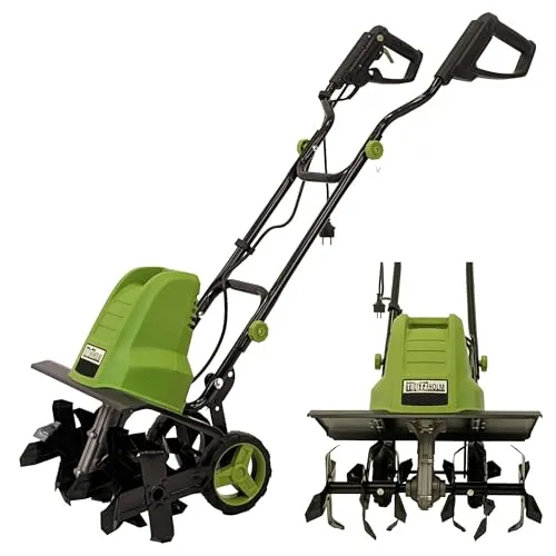 TRUTZHOLM Elektro-Bodenhacke 1500W mit 24 Stahlmessern - Motorhacken mit 45 cm Arbeitsbreite und 22 cm Arbeitstiefe für effizientes Lockern des Bodens und optimale Gartenpflege.