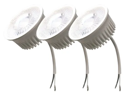 TRANGO LED-Leuchtmittel, 3er Pack MOCWSD-3 Ultra flach 5 Watt 3 Stufen dimmbare LED Modul 6000K Tageslichtweiß (kaltweiss) zum Austauschen GU10 & MR16 Halogen Leuchtmittel, 3 St., für Einbauleuchten, Deckenstrahler, Einbaustrahler