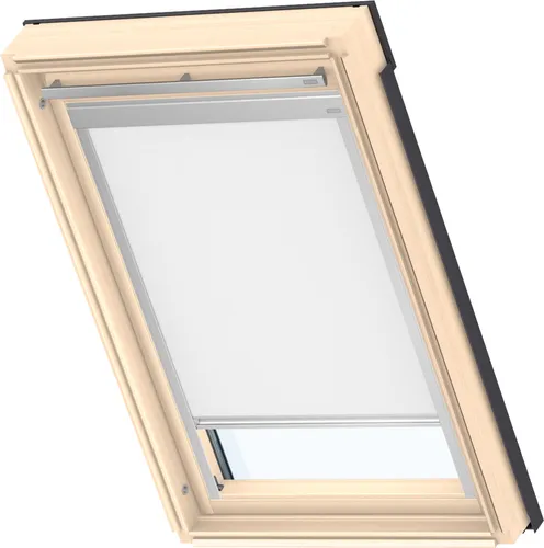 VELUX Original Dachfenster Verdunkelungsrollo Classic, Weiß - Seitenzug- & Springrollos, für GGL C02 und GGU C02 Dachfenster, manuell bedienbar für stufenlose Positionierung und nahezu vollständige Verdunkelung. Einfache Montage in wenigen Minuten.