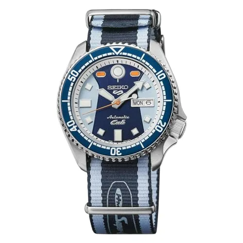Seiko 5 SRPK37K1 Herren Automatikuhr – Limitierte Auflage - Elegante Herren Automatikuhr mit blauem Ziffernblatt und robustem Edelstahlgehäuse. Ideal für stilbewusste Männer, die Exklusivität und Funktionalität schätzen.