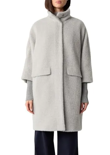 Comma Langfloriger Mantel im Cape-Stil - Eleganter Cape-Stil Mantel mit Relaxed Fit und weichem Wollmix. Ideal für stilvolle Auftritte, ausgestattet mit Stehkragen und praktischen Taschen.