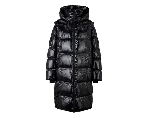 Bogner Fire+Ice Asta-D Damenmantel Gr. 36 Schwarz - Eleganter Damenmantel in Schwarz, Größe 36. Mit praktischem 2-Wege-Reißverschluss, isolierender Kapuze und recyceltem Füllmaterial für optimalen Tragekomfort im Alltag.