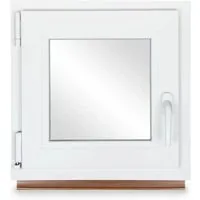 Neruli Kellerfenster Kunststoff Weiß Dreh-Kipp 80x80cm BxH DIN Links 2 -Fach Glas Dichtung Grau