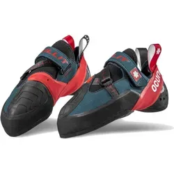 Rock Pillars Bullit Kletterschuh petrol/red 47 EU - Hochleistungsschuh für Bouldern, mit präzisem Toe-hooking und bequemer Slipper-Passform für maximale Leistung beim Klettern.