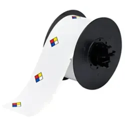 Brady B30-244-595-NFPA Etiketten, 76,20 x 57,15 mm, permanent - Vorgedruckte Vinyl-Etiketten in glänzendem Weiß, ideal für verschiedene Oberflächen. Hohe Haftfestigkeit auf strukturierten Materialien, perfekt für den professionellen Einsatz.